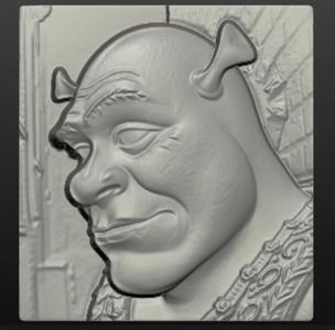Shrek Bas-Relief 3D STL Model – Fun Wall Art for CNC, 3D Printing, and Laser Engraving