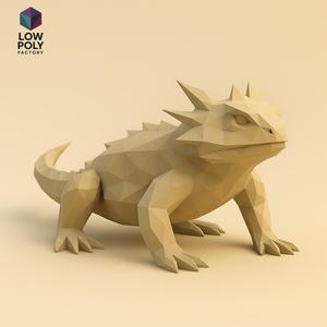 Horned Lizard - Desert reptile with spines and unique Low Poly style appearance