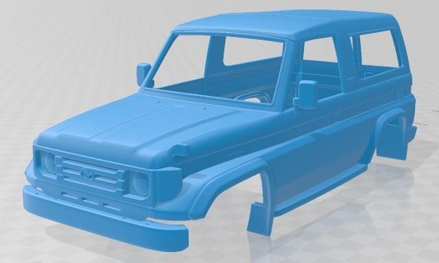 Toyota Land Cruiser J70 3 Doors 1990 Printable Body Car