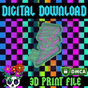 Wavy Sparkle Bolt STL Freshie Housing