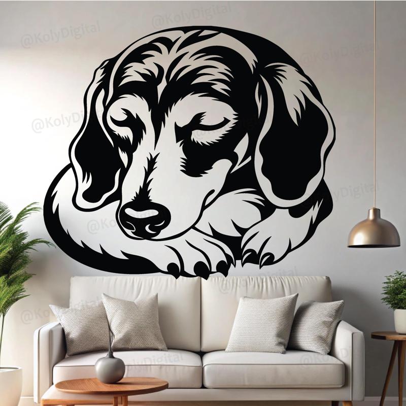 Golden Retriever sleeping wall art