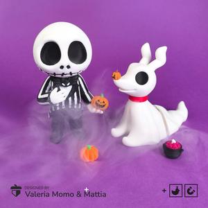 ☠️ Jack Skellington Flexi Articulated, Toy Keychain Magnet (Skeleton ⚠️), Halloween