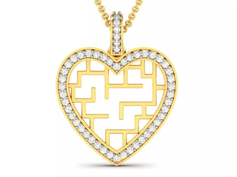 Women Love Heart Pendant 3dm STL OBJ FBX Render Details