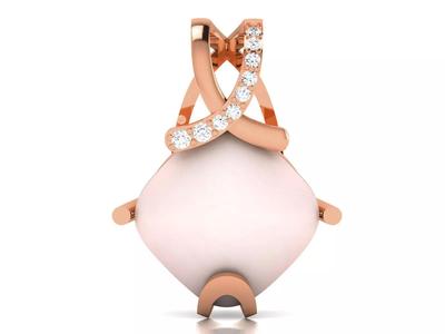 Women pearl pendant 3dm render detail