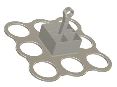 Coffee cup holder with spoon sugar milk and teabag