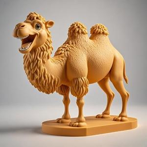 2306 Laughing Camel 3D Printed Full-Figure Statue, pug, dachshund, poodle, cat, monkey, camel, beagle, crocodile, lion, fox, bull terrier, pomeranian, galgo, wolf, doberman pinscher, newfoundland, elephant, donkey, german shepherd