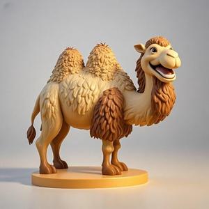 2305 Laughing Camel 3D Printed Full-Figure Statue, pug, dachshund, poodle, cat, monkey, camel, beagle, crocodile, lion, fox, bull terrier, pomeranian, galgo, wolf, doberman pinscher, newfoundland, elephant, donkey, german shepherd