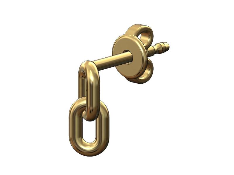 Double oblang chain link stud earring 3D print model