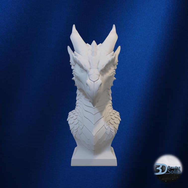 Dragon Bust 3D Model – Decorative Sculpture