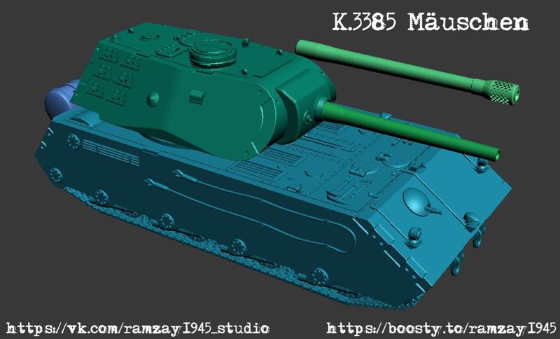 K.3385 Mäuschen German superheavy tank 1:100