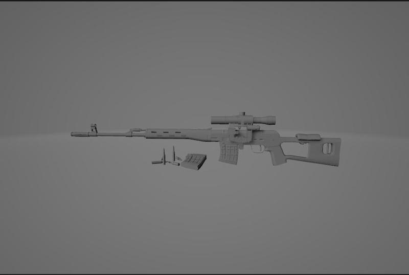 SVD Dragunov – 3D Printable Sniper Rifle Model