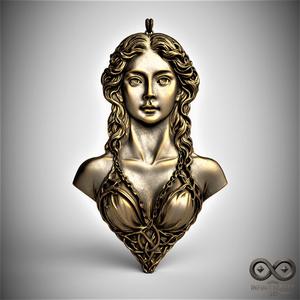 Mystic Goddess Pendant – Fantasy Jewelry for 3D Print or CNC