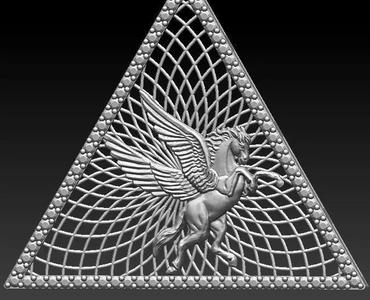 Pyramid hours pendant  Silver Gold  Print