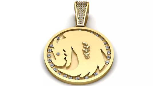 round gold pendant