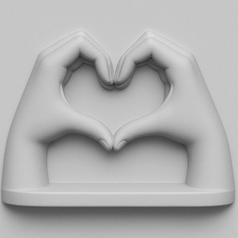 Heart Hands STL – Love Gesture 3D Print Model – Romantic Home Décor Figurine