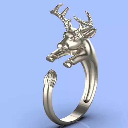 ram sheep ring Silver Gold  Print