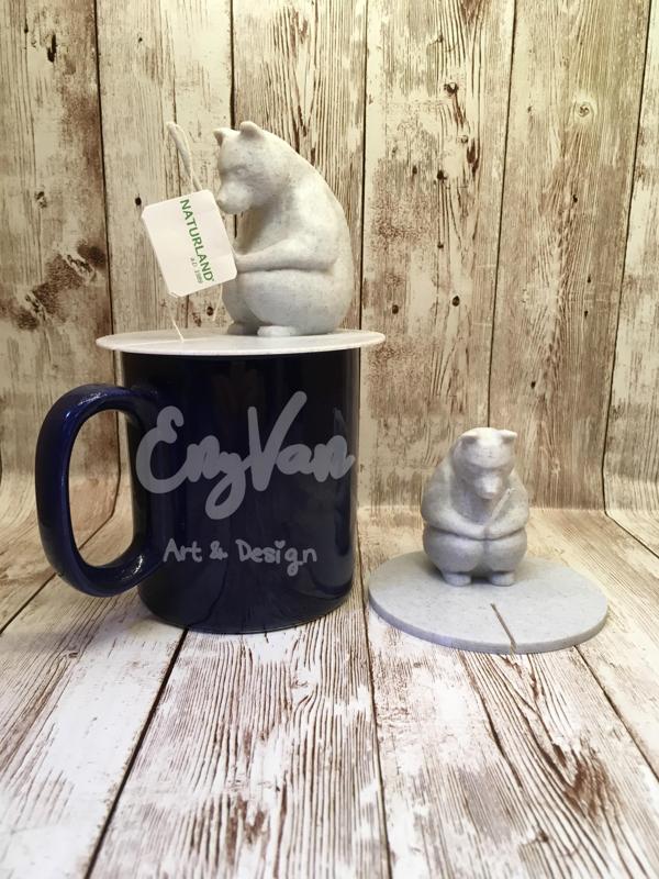 Bear tea filter holder cap