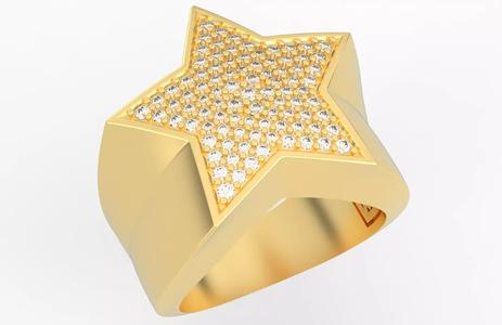 5 Angles Pave Small Star Ring Style 4 Size US 9