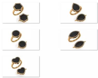 5  Black Enamel Light Weight Ring Pendant Necklace 3dm Pack