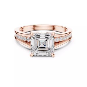 7mm Asscher Cut Diamond Engagement Wedding Ring 3DM STL Video