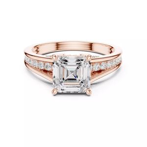 7mm Asscher Diamond Engagement Wedding Ring 3DM STL Video