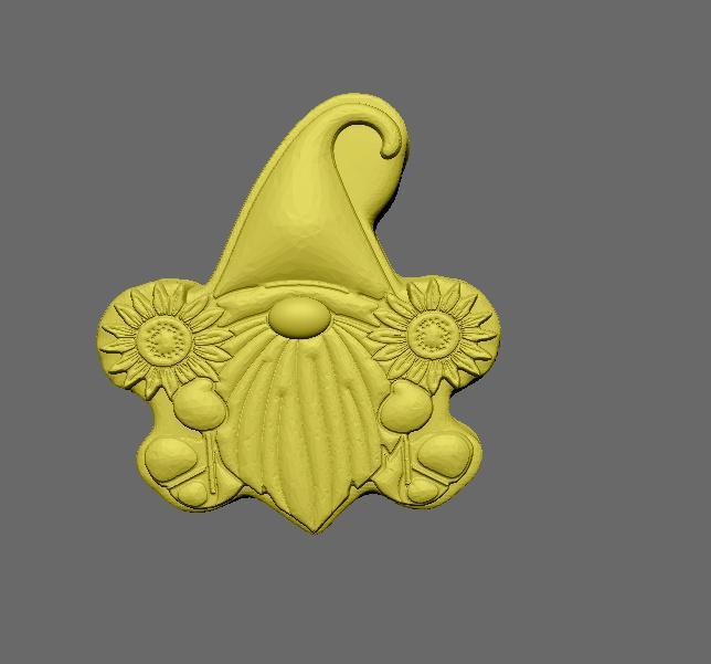 Gnome with Sunflowers Solid Model for Bath Bombs, Soaps and Mold making vacuum forming silicone mold