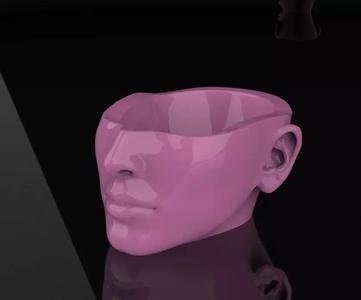 Half Head Planter pot 3D print model