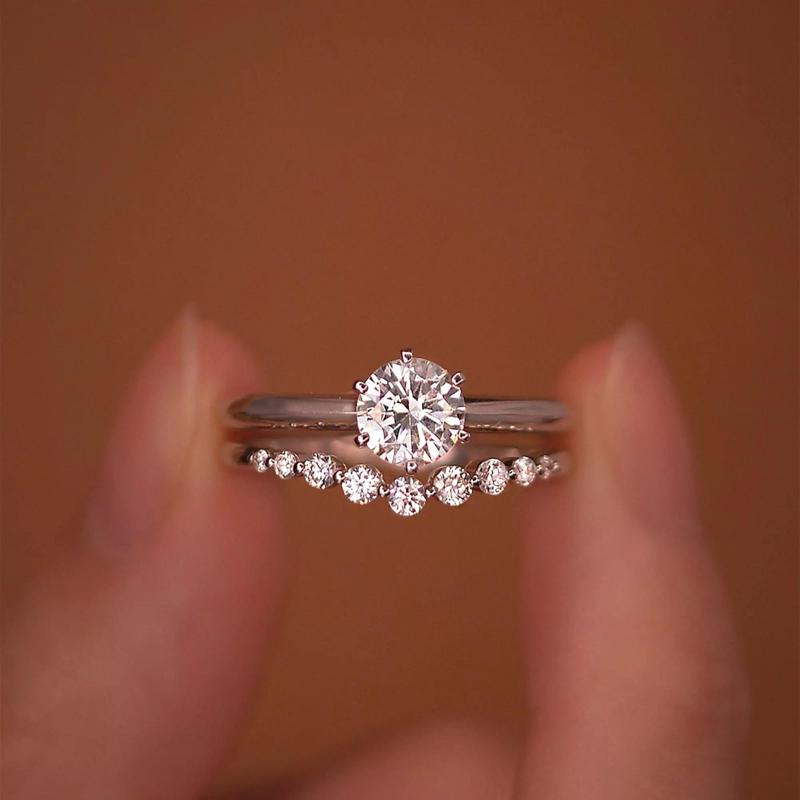 3DM Format Custom Solitaire diamond engagement ring set for her