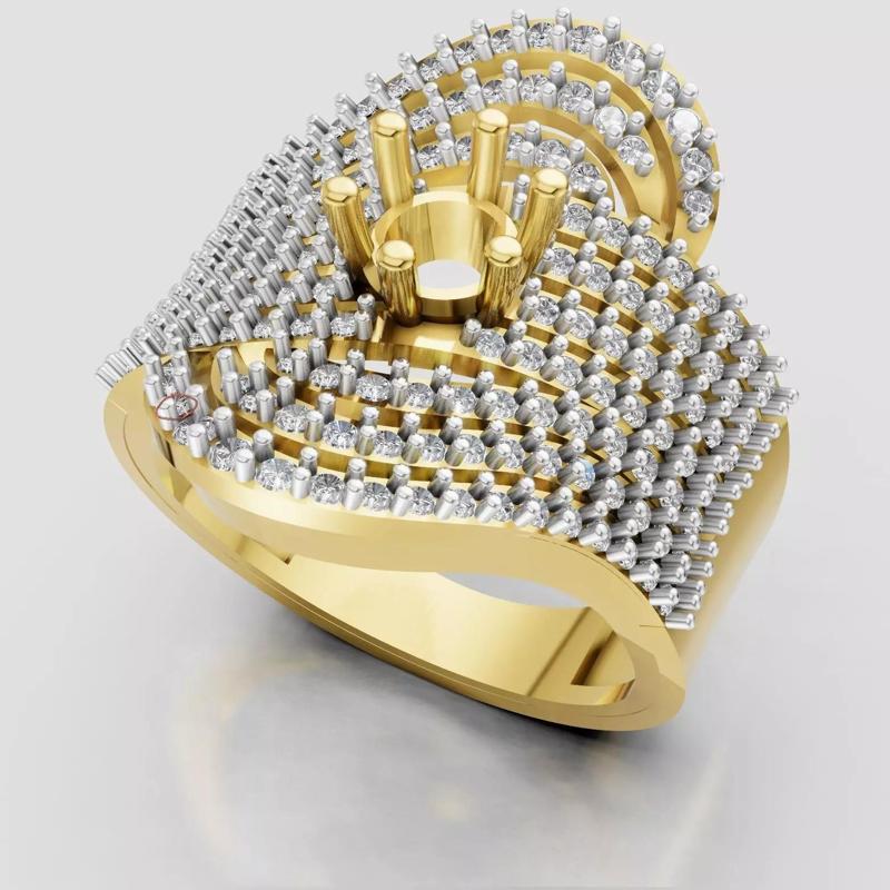 3D Cad jewelry design of Lady diamond ring