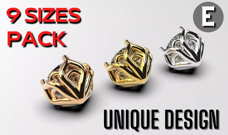 a package of engagement solitaire ring head or stud earrings