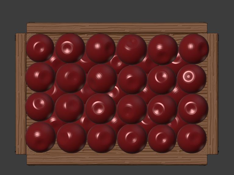 Wooden Vendor's Crate / Apple Crate ( 28mm Scale )