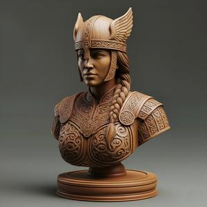 Medieval Viking Queen Chess Piece