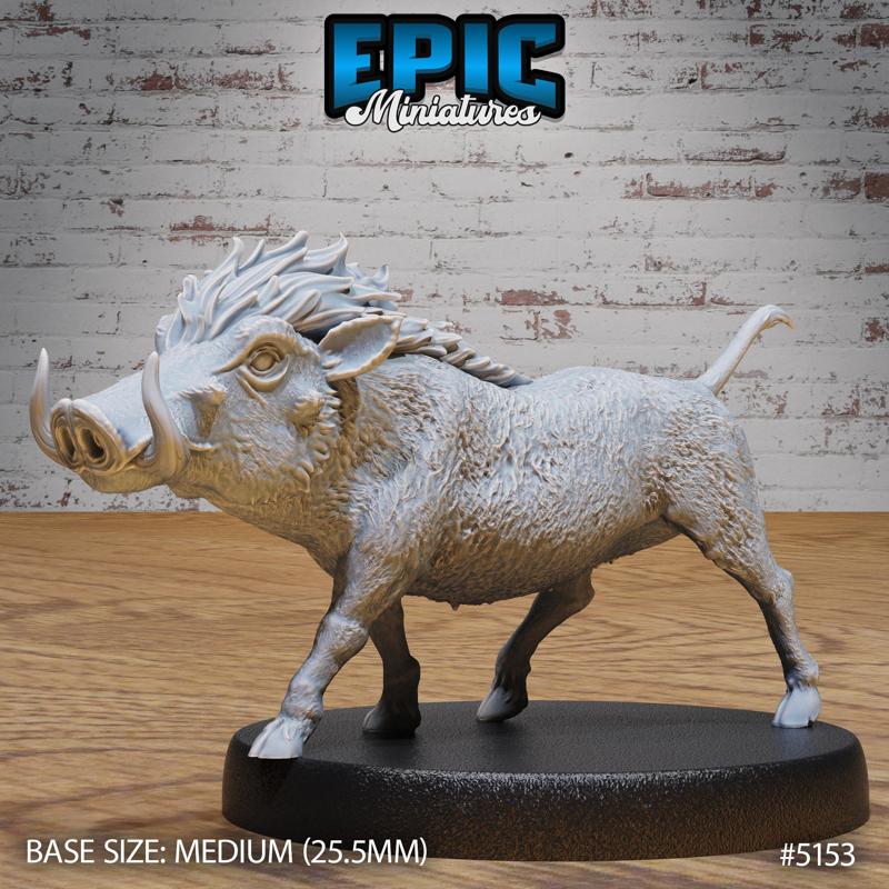 Warthog ‧ DnD Miniature ‧ Tabletop Miniatures ‧ Gaming Monster ‧ 3D Model ‧ RPG ‧ DnDminis ‧ STL FILE