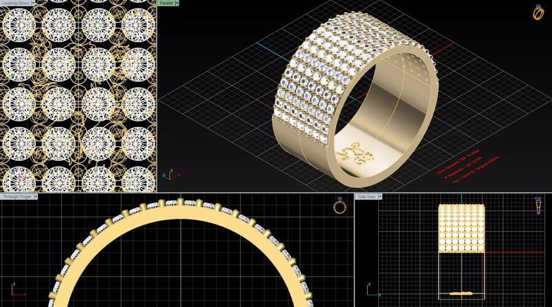 anel largo cravejado griffy