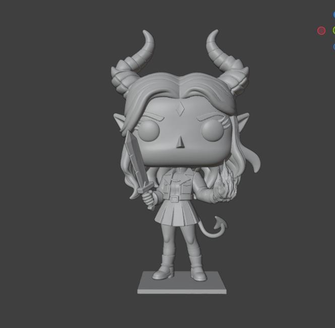 Demon Girl Warrior – Funko Pop Style STL