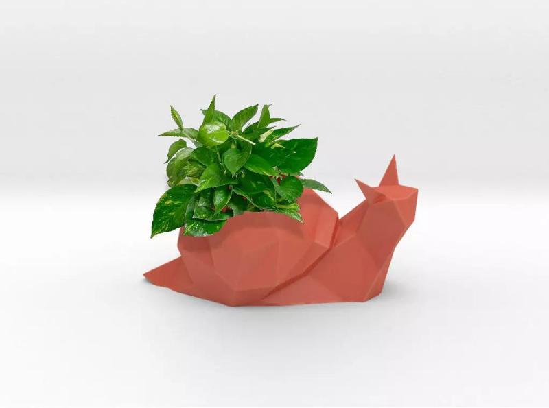 Low Poly Snail Planter