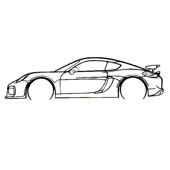 Porsche 981 Cayman GT4 Silhouette Wall art
