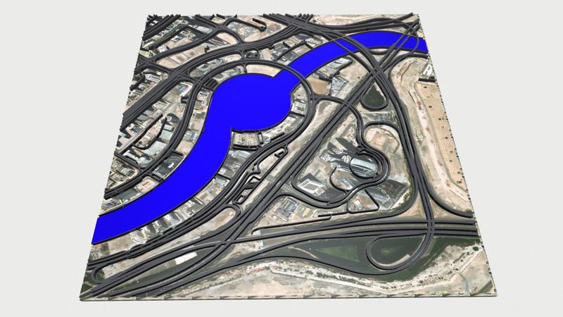 Streets and roads Downtown Dubai UAE