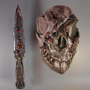 Legion Mask New Year Shoplifter (Susie)  with Knife from Dead by daylight