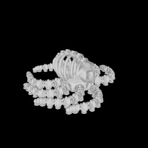 Fully Articulated Skeleton Octopus 3D Model.