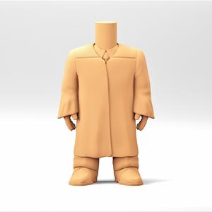 A male body in a Funko POP style. Convocation Dress, Gradution Gown. MB_13