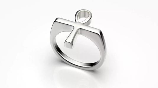 Men ring  antique Egyptian symbol ANKH