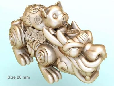 Pixiu pig Bracelet - Unicorn  bracelet - Size 20 mm