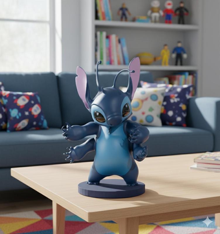Stitch Standing Figure STL — Power Pose, 3D Printable, Resin & FDM Ready