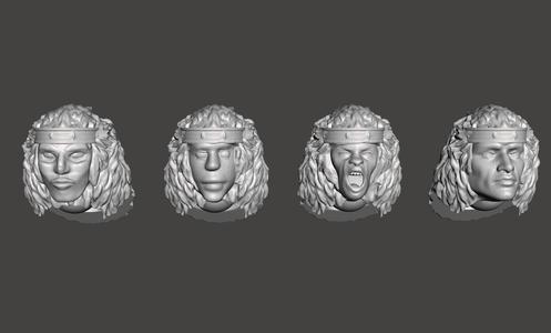 African warrior heads. Anfarro lions mane crowns from Ethiopia