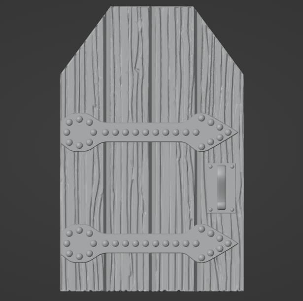 Dwarven Style Wooden Door ( 28mm Scale )