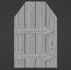 Dwarven Style Wooden Door ( 28mm Scale )