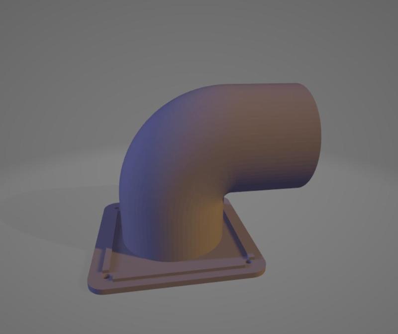 Qidi X-max 3 90 degree exhaust ankle