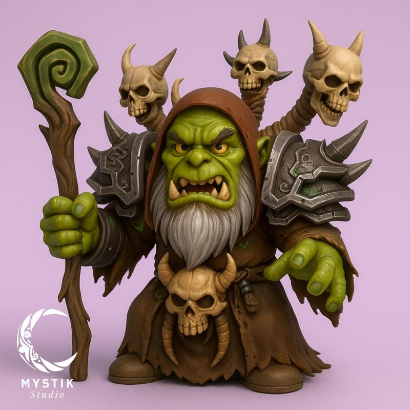 Gul'dan chibi 3D style – Orc Warlock Warlord- Warcraft