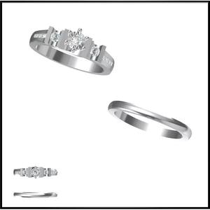JCD Format Minimalist bridal set rings 3d cad jewelry design